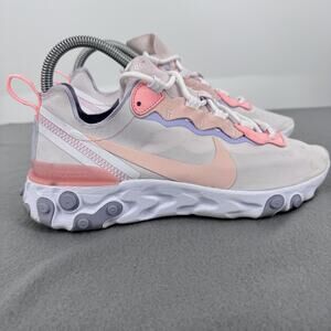 Nike React Element 55‎ Shoes Womens Size 7.5 Pink White Sneakers BQ2728-601